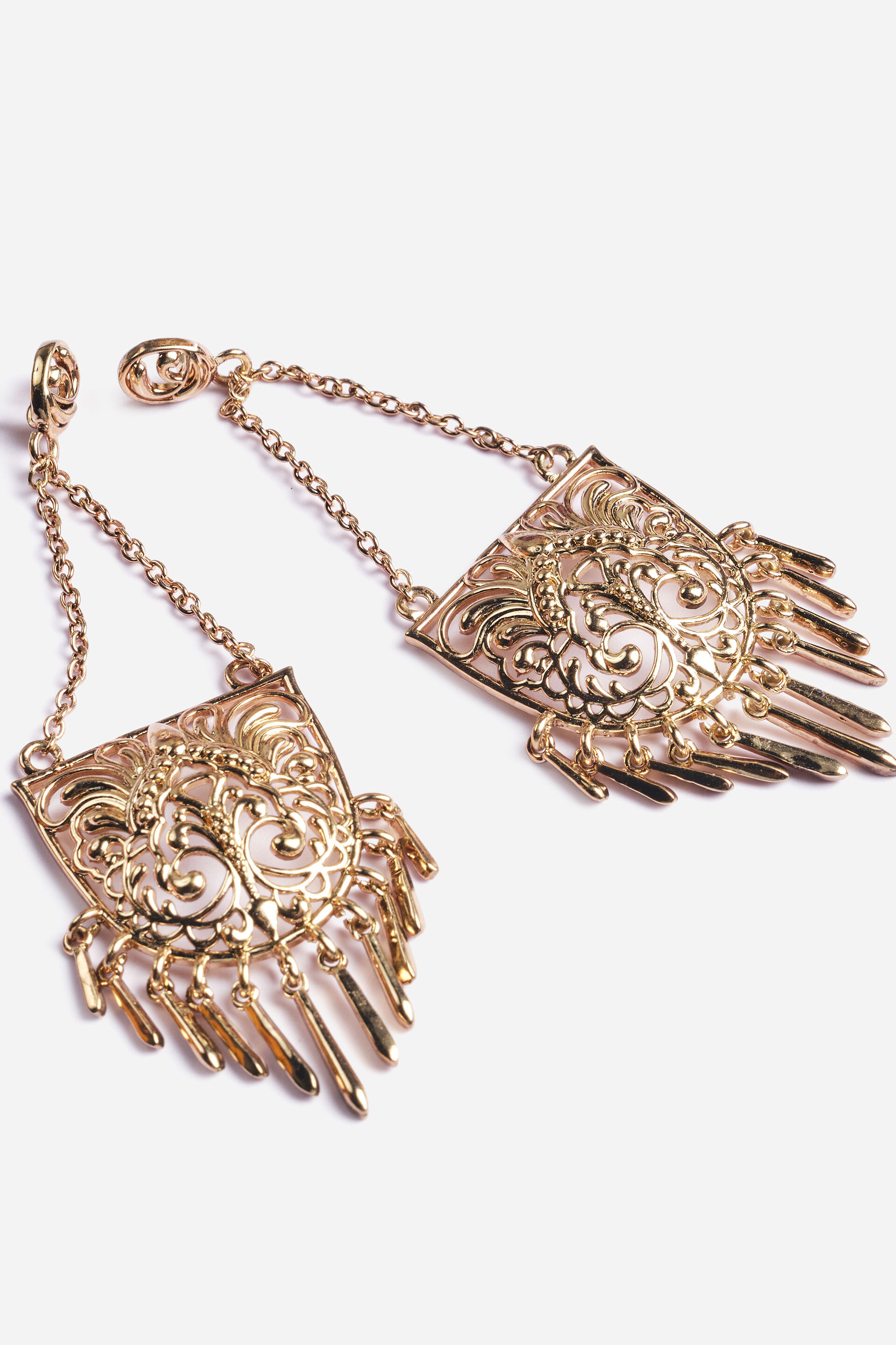 Long Golden Earrings, , image 3